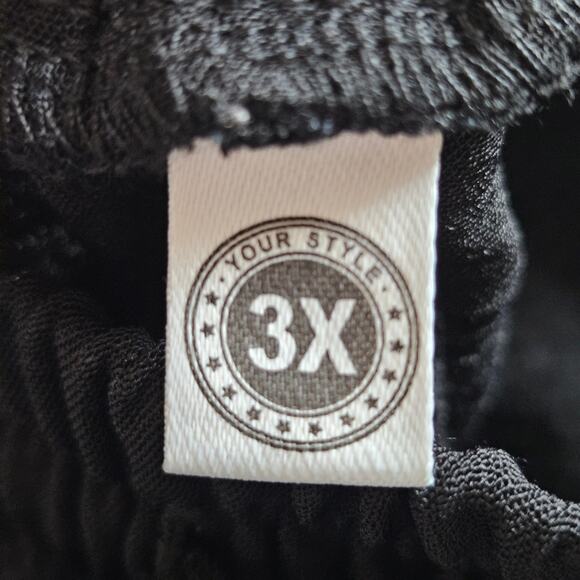 Pull On Wide Leg Pants Black Plus Size 3x Work Office Neutral Casual - Picture 7 of 9